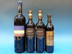 Four bottles of red wine comprising Chateau de la Riviere,
