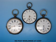 Kendal and Dent continental silver cased gentleman's pocket watch stamped 800 together with another
