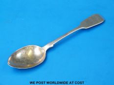 A Victorian Exeter hallmarked silver dessert spoon,