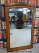 A 19thC French kingwood framed mirror with bevelled edge and gilt mounts (w87cm,