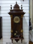 A Vienna regulator style wall clock with two train movement