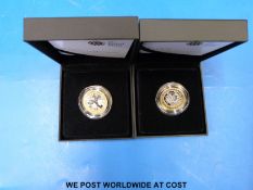 Two cased silver proof £2 piedfort coins, one for the Mary Rose,