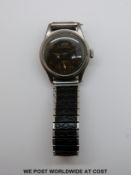 Tissot gentleman's military wristwatch with black face,