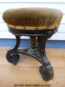 An ebonised and gilt 19thC stool