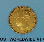 An 1844 young head gold full sovereign shield back,