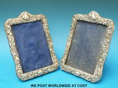 A pair of easel-backed photograph frames marked sterling,