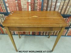 A 19thC style inlaid card table (H74, W82,