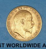 An Edward VII 1910 gold half sovereign