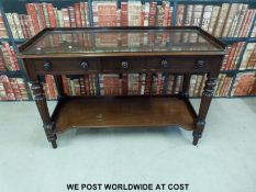 A 19thC mahogany sidetable with three drawers,