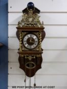 A reproduction Dutch clock with two-train movement,