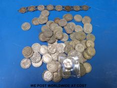 Approximately 225g of mixed English silver sixpences etc, Victoria onwards,