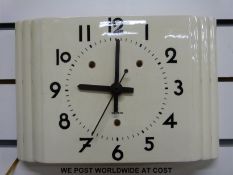 An Art Deco Siemens china wall clock (33cm x 22cm)