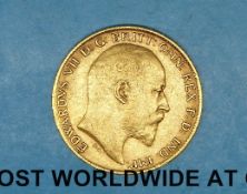 A 1902 gold half sovereign