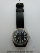 Ollech & Wajs M65 precision gentleman's automatic military style wristwatch with black face,