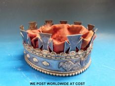A silver plated late 19thC Eisteddfod poetry prize crown,