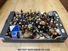 A collection of approximately 50 alcohol miniatures brandy and cognacs to include examples from