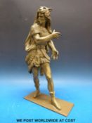 A brass figure of Hercules with the skin of the Nemean Lion to his head and back,