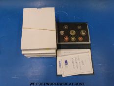 Five deluxe cased UK proof coin sets 1991, 1994, 1995,1996,and 1998,