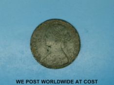 An 1861 Victorian penny,