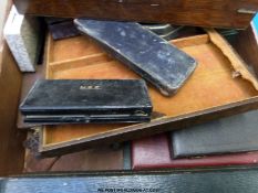 A large collection of vintage jewellery boxes for rings,