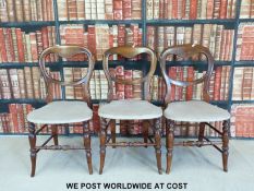 Four 19thC mahogany balloon-back chairs