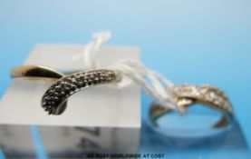 Two 9ct gold rings both set with diamonds