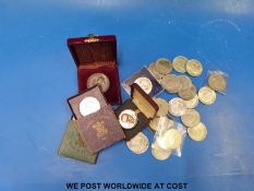 A collection of modern crowns etc, Churchill etc together with Festival of Britain examples,