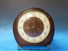 Smiths two train mantel clock striking on a gong