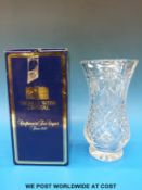 A boxed Thomas Webb cut crystal vase