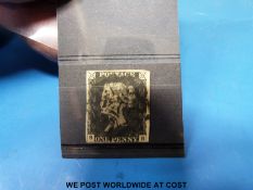 A Victorian penny black. SB. Black Maltese Cross.