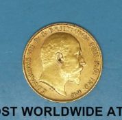 A 1907 gold half sovereign
