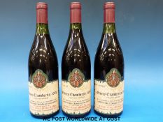 Three 750ml bottles of 1986 Gevrey-Chambertin red wine