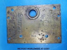 A Smith's of London likely Victorian brass lock plate