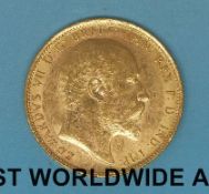 A 1905 Edward VII gold full sovereign