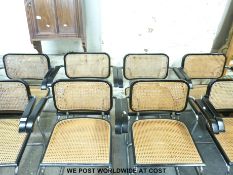 Eight Bauhaus style bergere chairs purchased from Heals in 1963 by current vendor