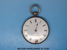 A continental white metal cased pocket watch inscribed 'La Trobe', 35 College Green,