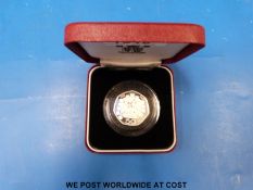 A cased 1992 1993 50 pence silver proof piedfort to commemorate the United Kingdom's presidency of