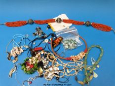 A collection of beads to include Oriental,