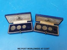 Two Mappin & Webb presentation boxes dated 1/1/1938, one group dated 1879,