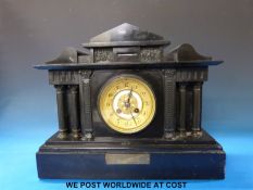 A French mantel clock by Samuel Morte, striking on a gong,