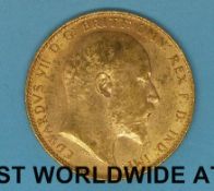 A 1910 cased Edward VII gold full sovereign