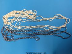 Six single strand blister pearl necklaces,