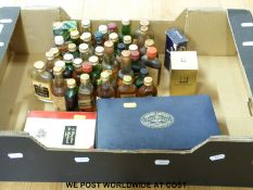 A collection of approximately 40 miniature bottles of blended Scotch whisky