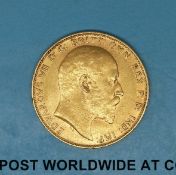 An Edward VII 1908 gold full sovereign