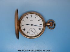 Waltham gold plated full hunter pocket watch