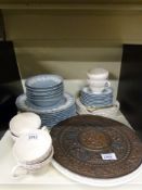 A Wedgwood embossed Queensware pattern six place setting tea & dinner service