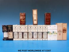 Sixteen miniature bottles of single malt whisky, distilleries include Gordon and Macphail,