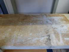 A large slab of white marble (L138cm x W61 x D8cm)