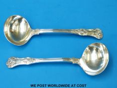A pair of Georgian hallmarked silver Kings pattern sauce ladles, Ldn 1829,