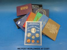 Thirteen Great Britain coin sets 1970-1982